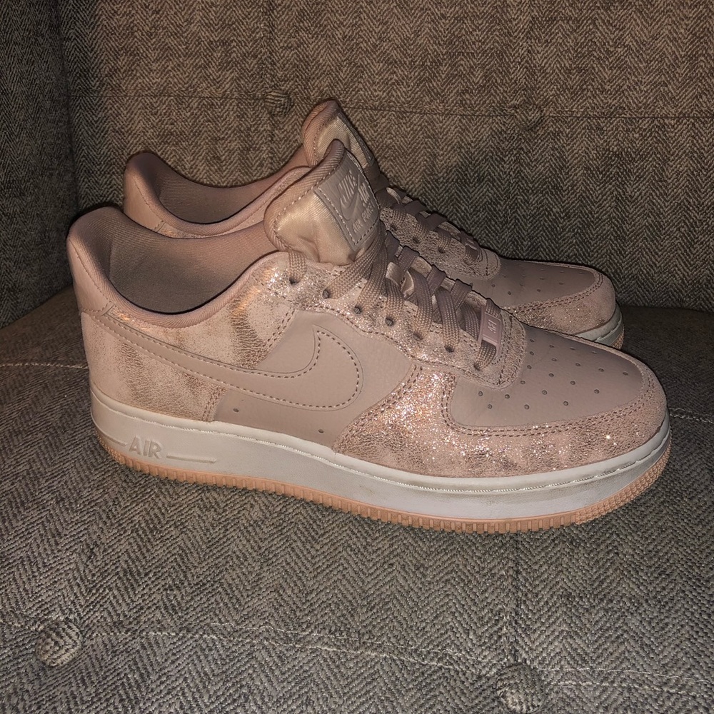 women's rose gold nike air force 1's